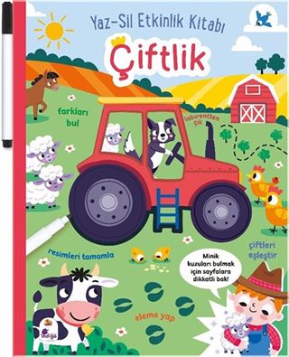 Yaz-Sil Etkinlik Kitabı Çiftlik (Kalemli)