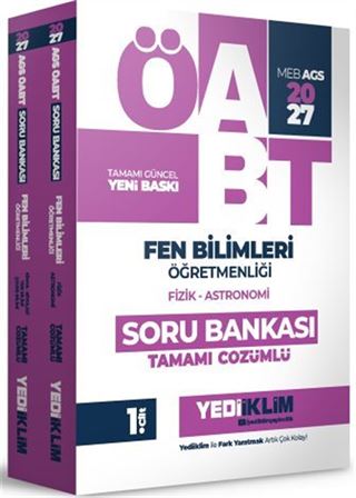 2027 MEB AGS ÖABT Fen Bilimleri Öğretmenliği Tamamı Çözümlü Soru Bankası 2 Cilt