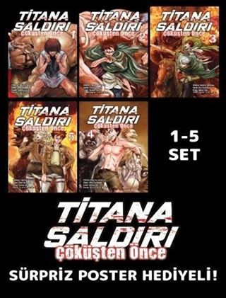 Titana Saldırı - Çöküşten Önce 1-5 Poster Hediyeli Manga Set