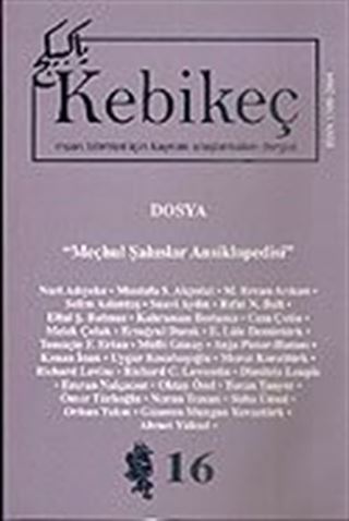 Sayı 16/2003-Kebikeç-İnsan Bilimleri İçin Kaynak Araştırmaları Dergisi