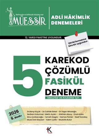 Müessir Adli Hakimlik Denemeleri 2026 / Karekod Çözümlü