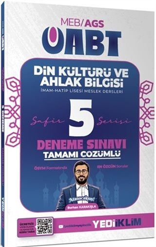 2027 MEB AGS ÖABT Safir Din Kültürü Ve Ahlak Bilgisi Tamamı Çözümlü 5 Deneme Sınavı