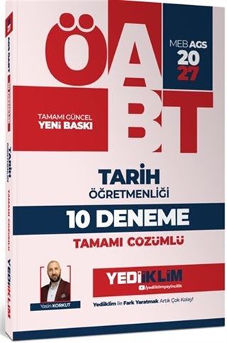 2027 MEB AGS ÖABT Tarih Öğretmenliği Tamamı Çözümlü 10 Deneme
