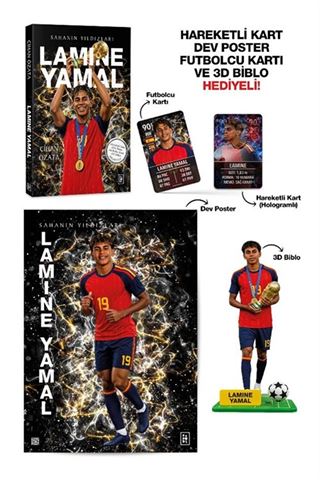 Lamine Yamal - Sahanın Yıldızları - 3D Biblo, Hareketli Kart, Dev Poster ve Futbolcu Kartı Hediyeli!