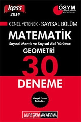 2014 KPSS Matematik Genel Yetenek-Sayısal Bölüm 30 Deneme