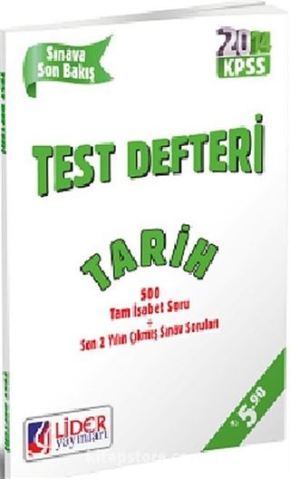 2014 KPSS Tarih Test Defteri (TDR-313-TRH)