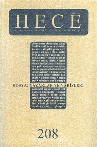 Sayı:208 Nisan 2014 Hece Aylık Edebiyat Dergisi