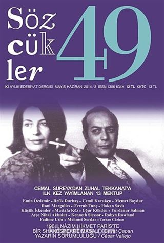 Sözcükler İki Aylık Edebiyat Dergisi Sayı:49 Mayıs-Haziran 2014
