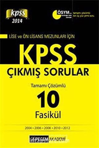 2014 KPSS Çıkmış Sorular Tamamı Çözümlü 10 Fasikül (Lise ve Önlisans Mezunları İçin)