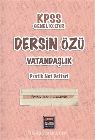 KPSS Genel Kültür Dersin Özü Vatandaşlık Pratik Not Defteri