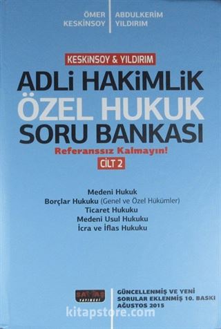 Adli Hakimlik Soru Bankası Cilt 2 (Özel Hukuk)