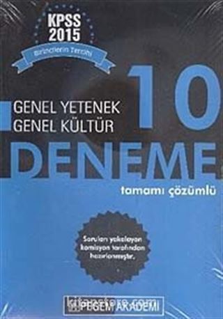 2015 KPSS Genel Yetenek Genel Kültür 10 Deneme Tamamı Çözümlü