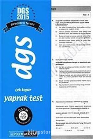 2015 DGS Çek Kopar Yaprak Test