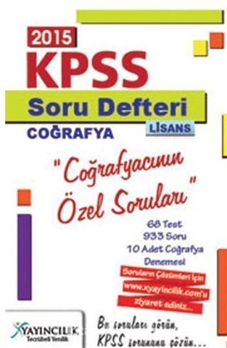 2015 KPSS Soru Defteri Lisans Coğrafyacının Özel Soruları