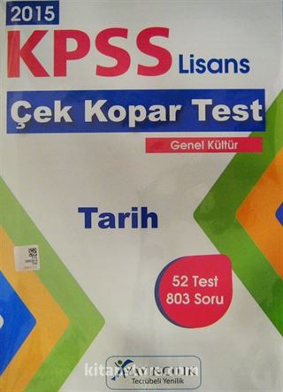 2015 KPSS Lisans Çek Kopar Test genel Kültür Tarih