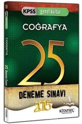 2015 KPSS Genel Kültür Coğrafya 25 Deneme Sınavı