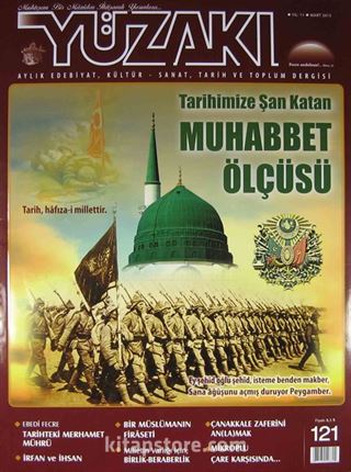 Yüzakı Aylık Edebiyat, Kültür, Sanat, Tarih ve Toplum Dergisi / Sayı:121 Mart 2015