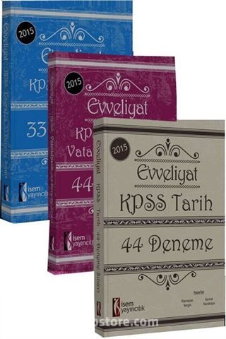 2015 Evveliyat KPSS Genel Kültür Deneme Seti (3 Kitap)