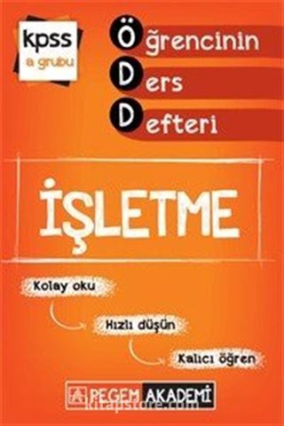 2015 KPSS A Grubu İşletme Öğrencinin Ders Defteri