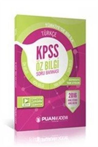 2016 KPSS Türkçe Öz Bilgi Soru Bankası