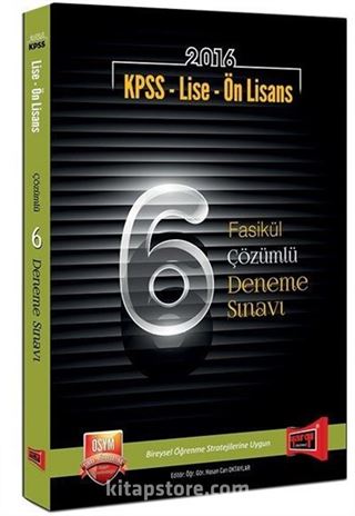 2016 KPSS - Lise - Ön Lisans 6 Fasikül Çözümlü Deneme Sınavı