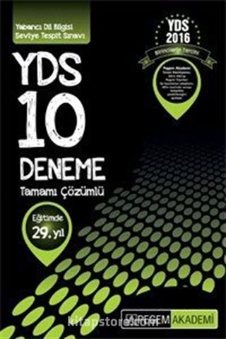 2016 YDS Tamamı Çözümlü 10 Deneme