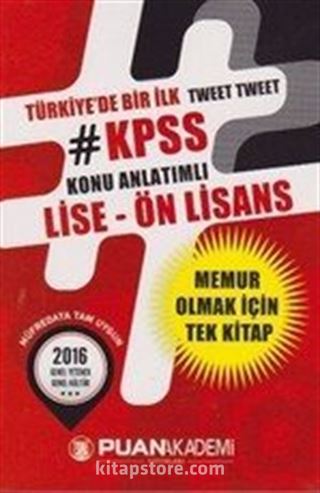 2016 KPSS Tweet Tweet Konu Anlatımlı Lise - Ön Lisans
