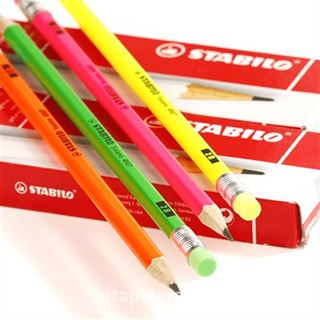 Stabilo Neon Silgili Kurşun Kalem (12 Adet)