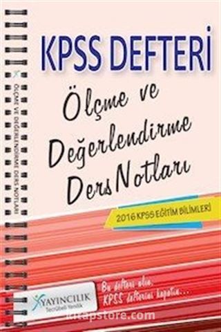 2016 KPSS Eğitim Bilimleri Ölçme ve Değerlendirme Ders Notları