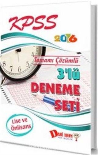 2016 KPSS Lise ve Önlisans Tamamı Çözümlü 3'lü Deneme Seti