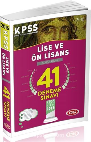 2016 KPSS Genel Yetenek Genel Kültür Lise ve Ön Lisans Adayları İçin 41 Deneme Sınavı