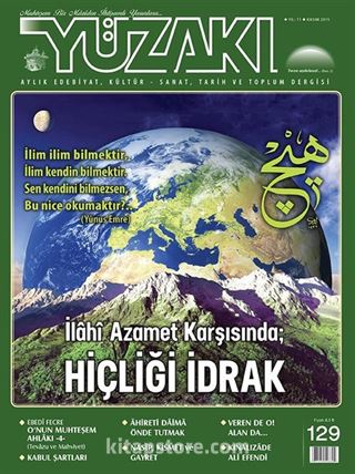 Yüzakı Aylık Edebiyat, Kültür, Sanat, Tarih ve Toplum Dergisi / Sayı:129 Kasım 2015