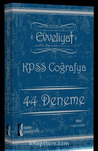 2016 Evveliyat KPSS Coğrafya 44 Deneme