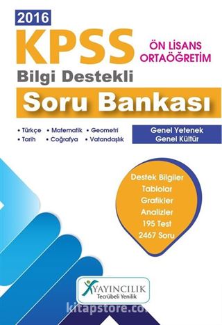2016 KPSS Bilgi Destekli Soru Bankası Ön Lisans - Ortaöğretim