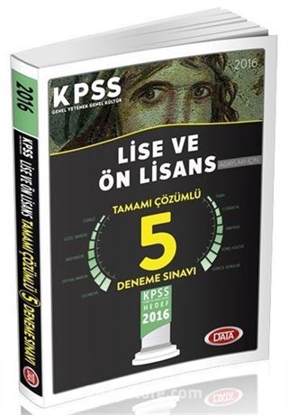 2016 KPSS Lise Ön Lisans Çözümlü 5 Deneme Sınavı
