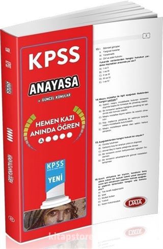 2016 KPSS Anayasa Kazı Bil Anında Öğren Çek Kopar Yaprak Test