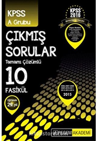 2016 KPSS A Grubu 2006-2015 Tamamı Çözümlü 10 Fasikül Çıkmış Sorular