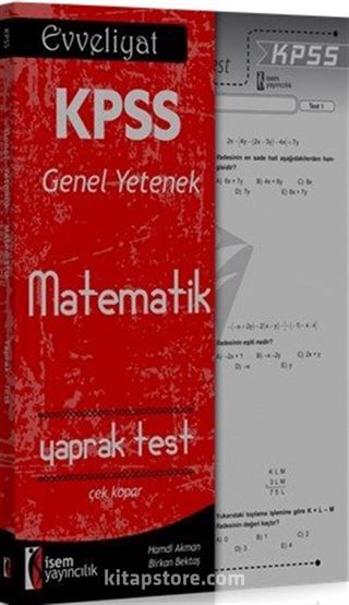 2016 Evveliyat KPSS Matematik Çek Kopar Yaprak Test
