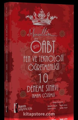 2016 ÖABT Muallim Fen ve Teknoloji Öğretmenliği 10 Deneme Sınavı Tamamı Çözümlü