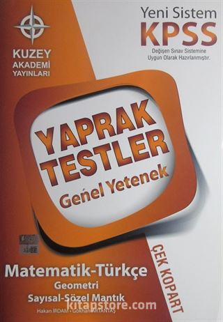 2016 KPSS Genel Yetenek Yaprak Testler Matematik-Türkçe-Geometri Sayısal-Sözel Mantık