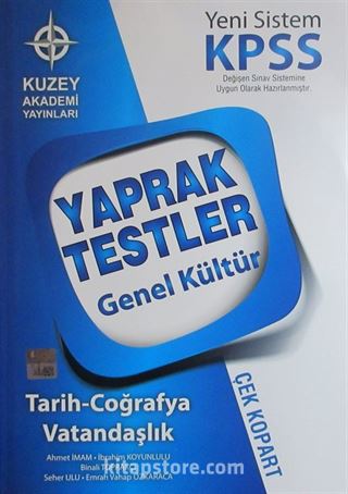 2016 KPSS Genel Kültür Yaprak Testler Çek Kopar Tarih-Coğrafya-Vatandaşlık