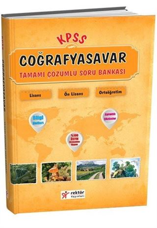 2016 KPSS Coğrafyasavar Tamamı Çözümlü Soru Bankası (Lisans-Önlisans-Ortaöğretim)