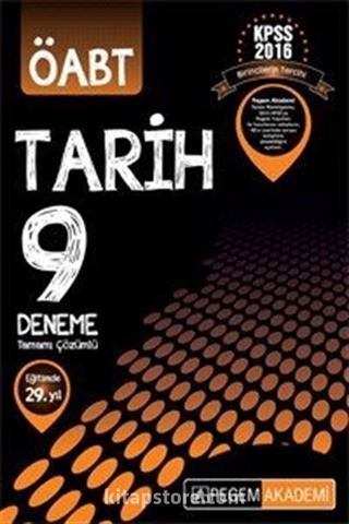 2016 KPSS ÖABT Tarih Tamamı Çözümlü 9 Deneme