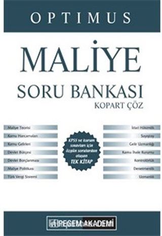 2016 KPSS A Grubu Optimus Maliye Çek Kopart Soru Bankası