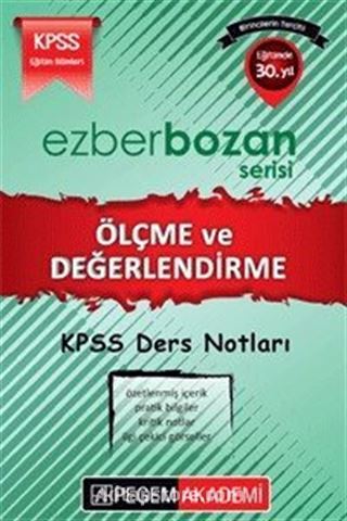 2016 KPSS Ezberbozan Eğitim Bilimleri Ölçme ve Değerlendirme Ders Notları