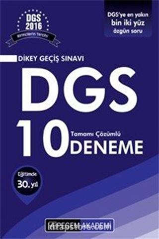 2016 DGS Tamamı Çözümlü 10 Deneme