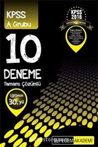 2016 KPSS A Grubu Tamamı Çözümlü 10 Deneme