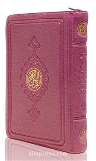 Büyük Cep Boy Kur'an-ı Kerim (Lila Renk, Kılıflı, Mühürlü)