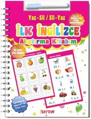 İlk İngilizce Alıştırma Kitabım (Yaz Sil / Sil Yaz)