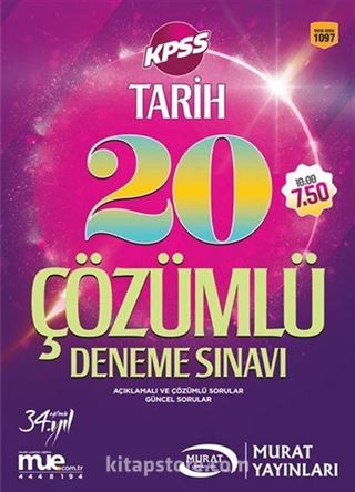 KPSS Tarih 20 Çözümlü Deneme Sınavı (1097)